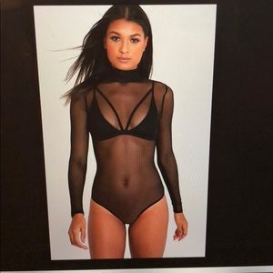 Black all mesh bodysuit